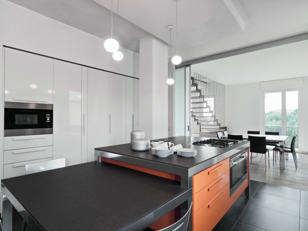Interiors of the Modern Kitchen with Island Kitchen. BF Renovation kitchen renovation vancouver