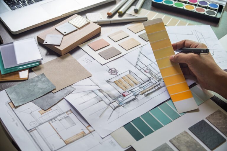 Interior renovation remodeling planning with Interior designer creative working hand drawing sketch BEAUTY FUTURE RENOVATIONS BF RENO